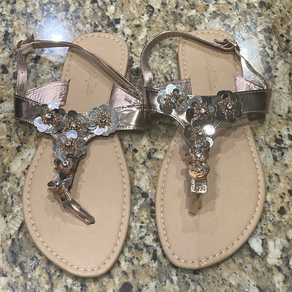 Simply Be Shoes - Simply be sequin flower sandals